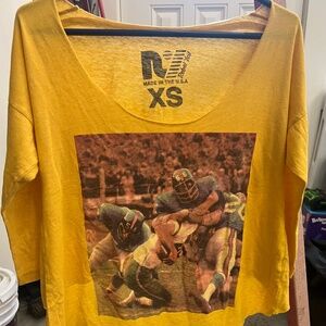 Rebel Yell- Women's Size XS- Yellow Football Tee